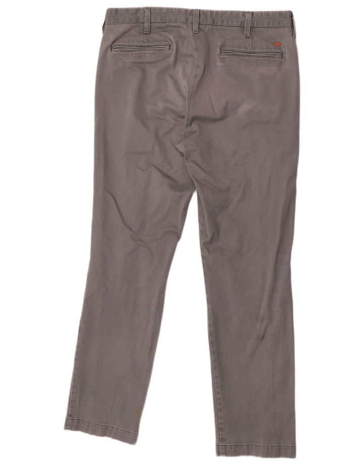 Dockers Mens Slim Casual Trousers W36 L30 Grey Cotton