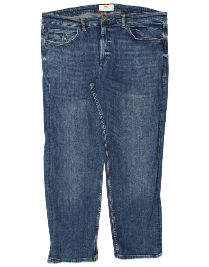 Marks & Spencer Mens Straight Jeans W38 L29 Blue Cotton