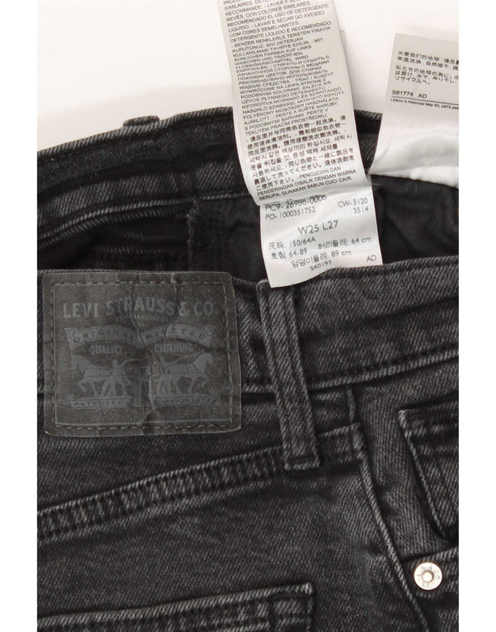 Levi's Womens Tapered Jeans W25 L27 Grey Cotton