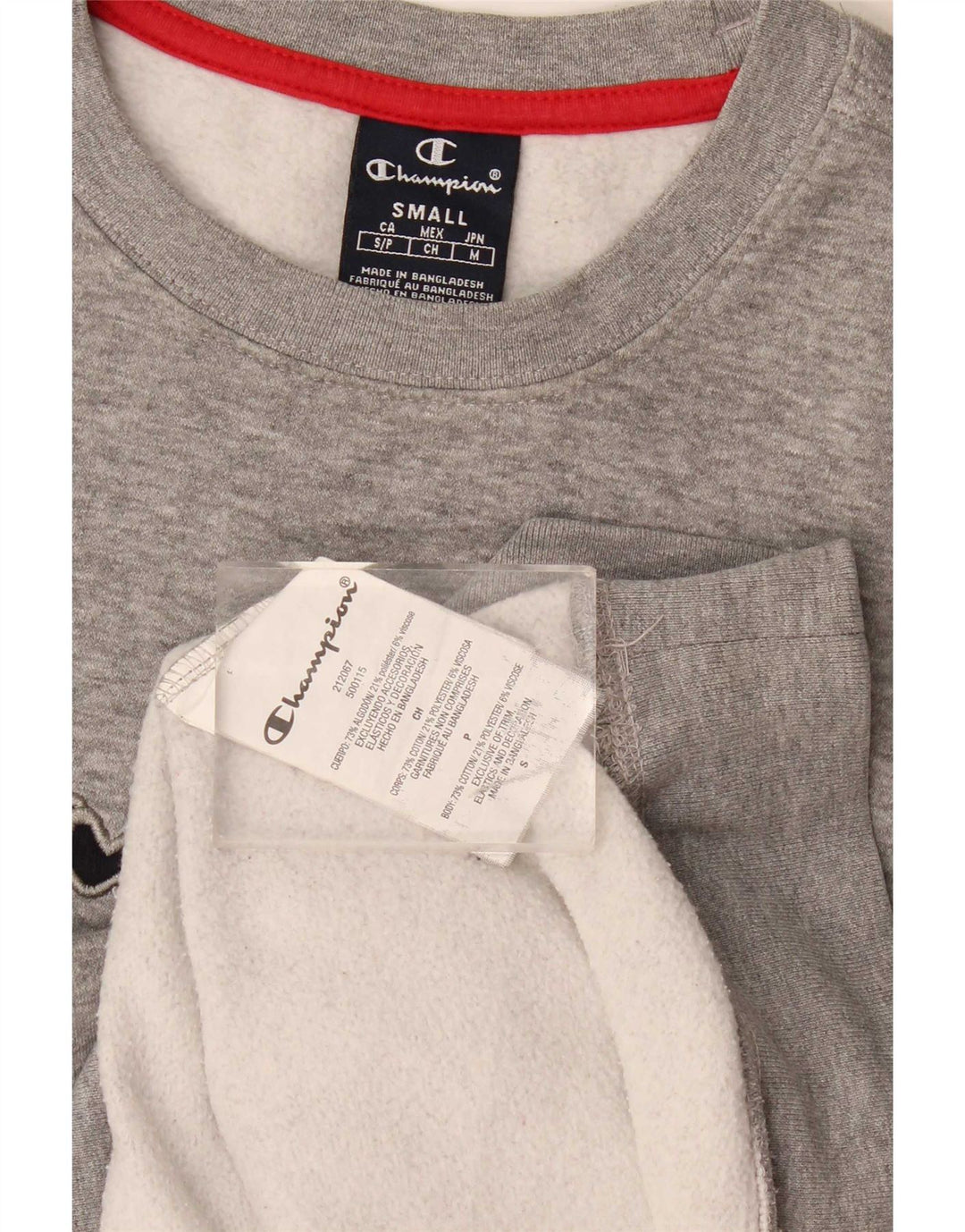 Champion Mens Graphic Sweatshirt Jumper Small Grey Flecked Cotton