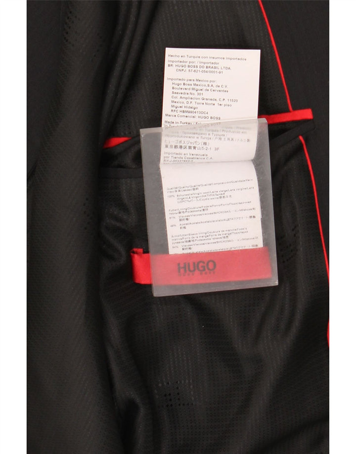 Hugo Boss Mens 2 Button Blazer Jacket EU 46 Small Black Wool