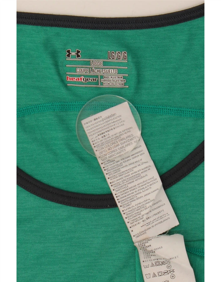 Under Armour Mens Heat Gear Vest Top Large Green Colourblock Polyester