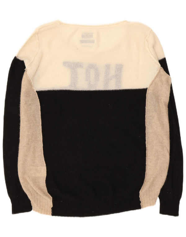 All Saints Womens Oversized Boat Neck Jumper Sweater UK 8 Small Black