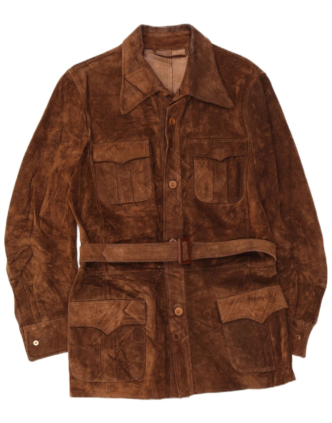 Vintage Mens Suede Jacket UK 36 Small Brown