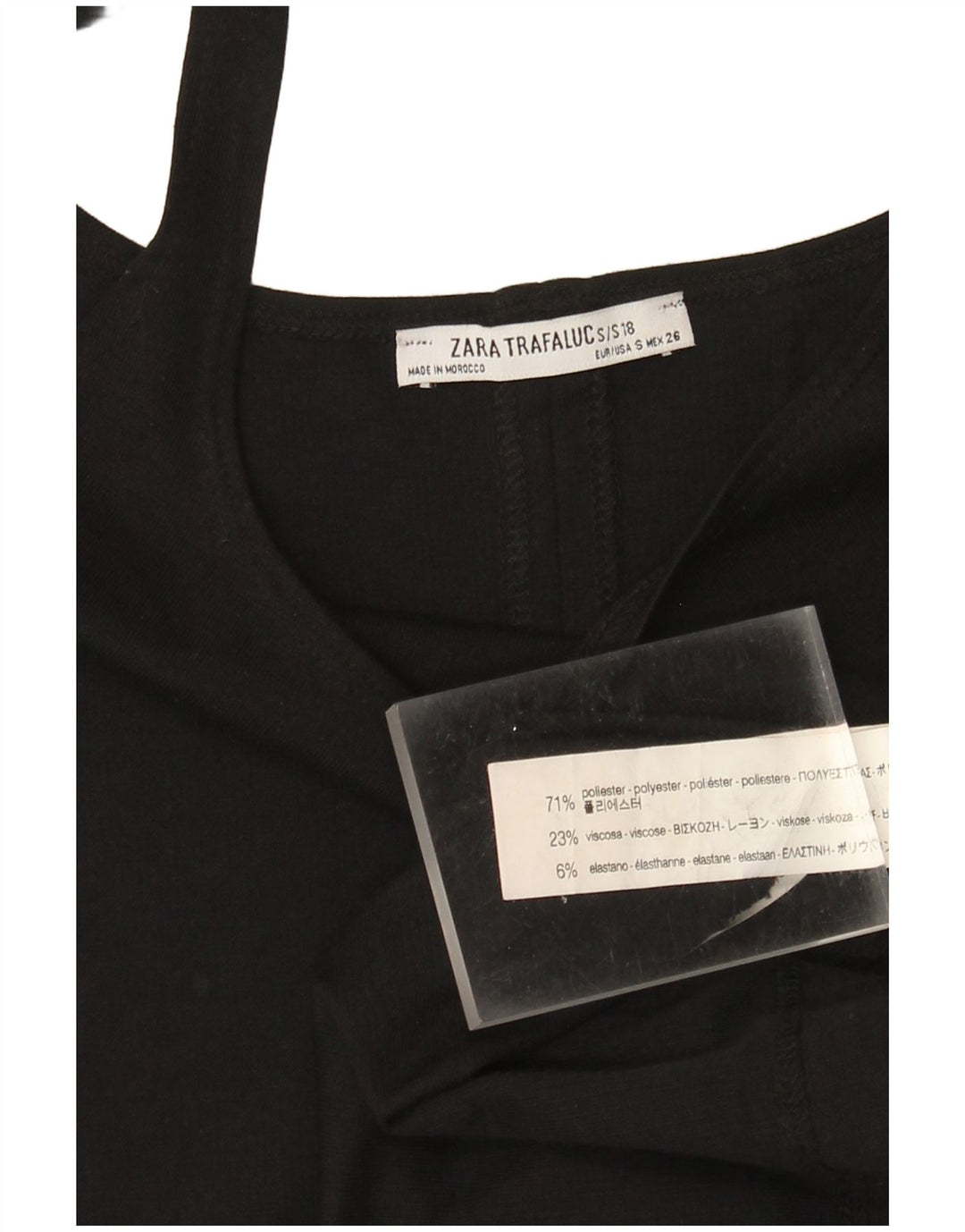 Zara Womens Sleeveless Bodycon Dress UK 8 Small Black