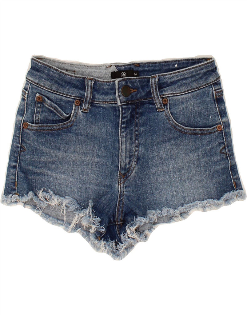 VOLCOM Womens Denim Hot Pants W24 XS Blue Cotton Vintage Volcom and Second-Hand Volcom from Messina Hembry 