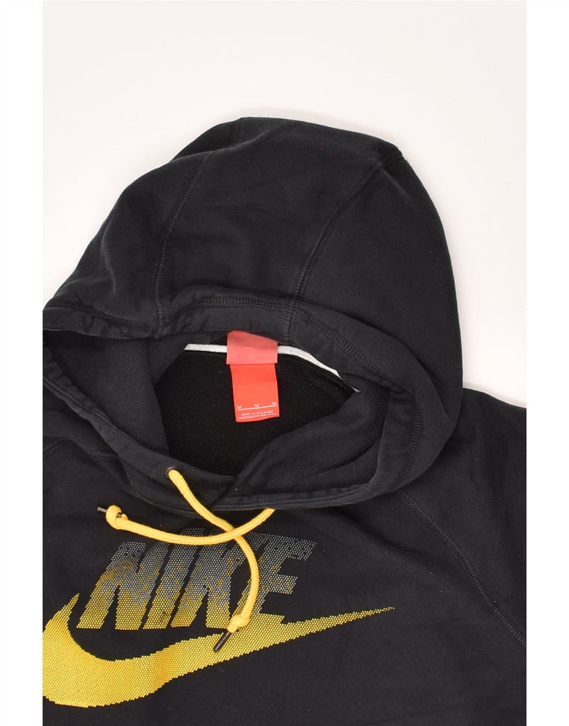 NIKE Mens Graphic Hoodie Jumper Medium Black Cotton | Vintage Nike | Thrift | Second-Hand Nike | Used Clothing | Messina Hembry 