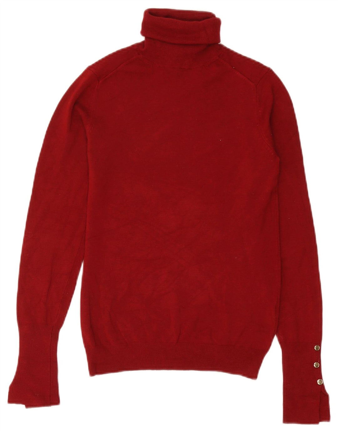 Zara Womens Roll Neck Jumper Sweater UK 12 Medium Burgundy