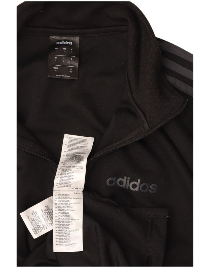 ADIDAS Mens Climalite Zip Neck Pullover Tracksuit Top Large Black