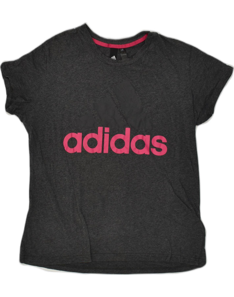 ADIDAS Womens Graphic T-Shirt Top UK 18 XL Grey Cotton | Vintage Adidas | Thrift | Second-Hand Adidas | Used Clothing | Messina Hembry 