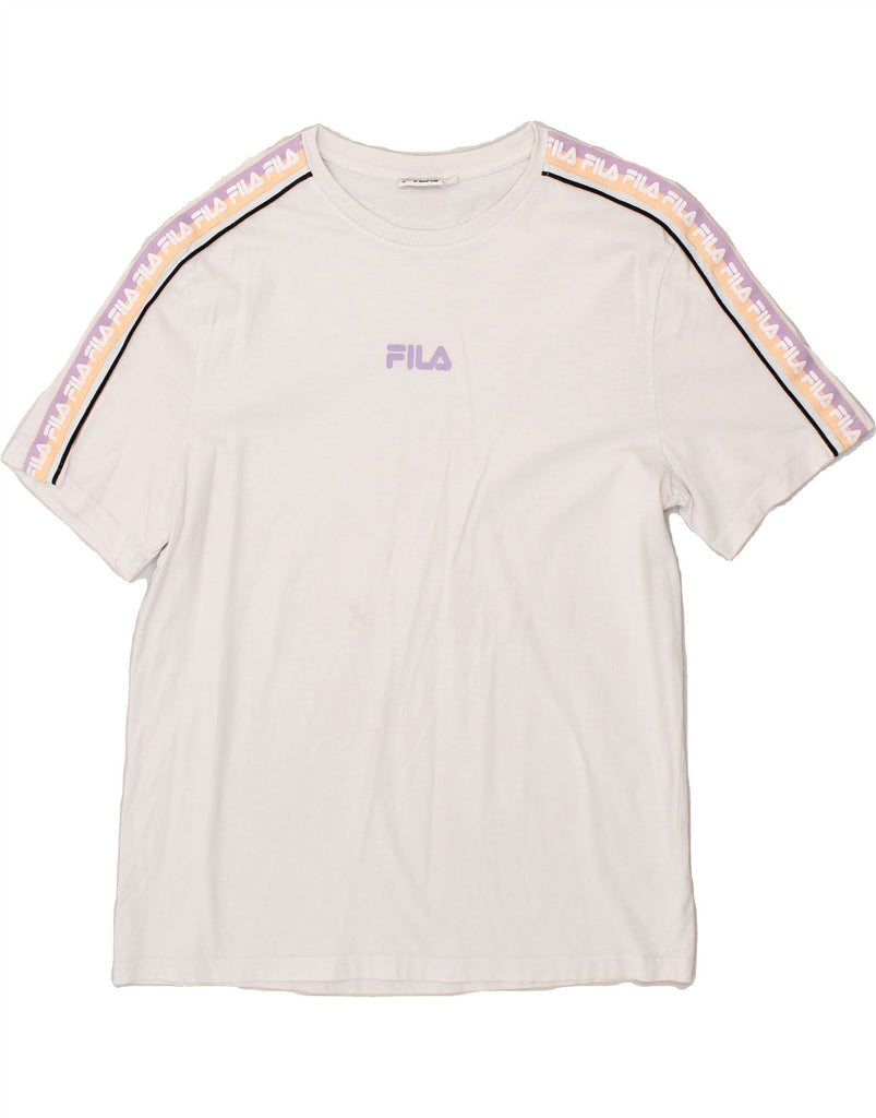 FILA Mens Graphic T-Shirt Top Medium White | Vintage Fila | Thrift | Second-Hand Fila | Used Clothing | Messina Hembry 