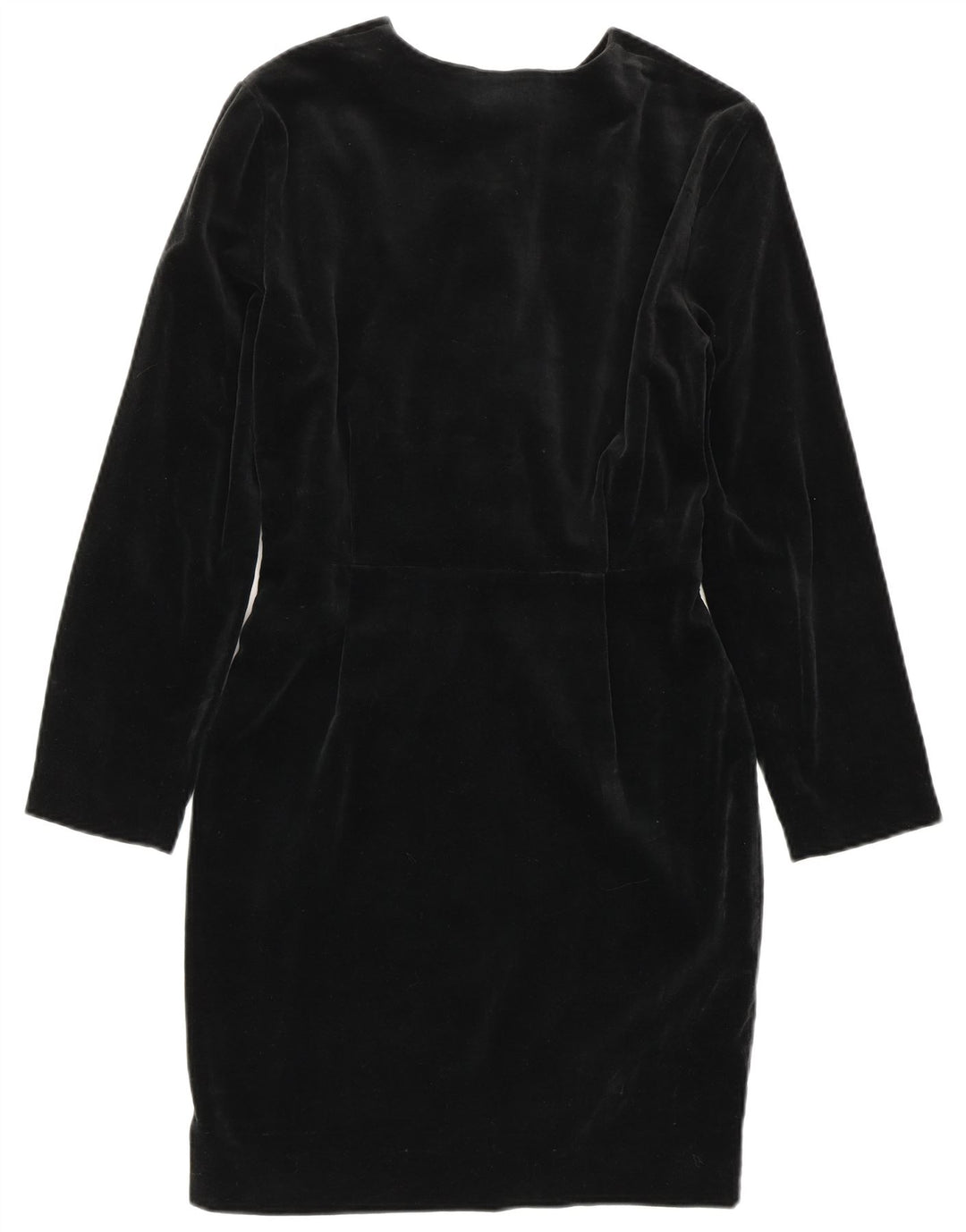 SISLEY Womens Velvet Sheath Dress UK 6 XS Black Cotton
