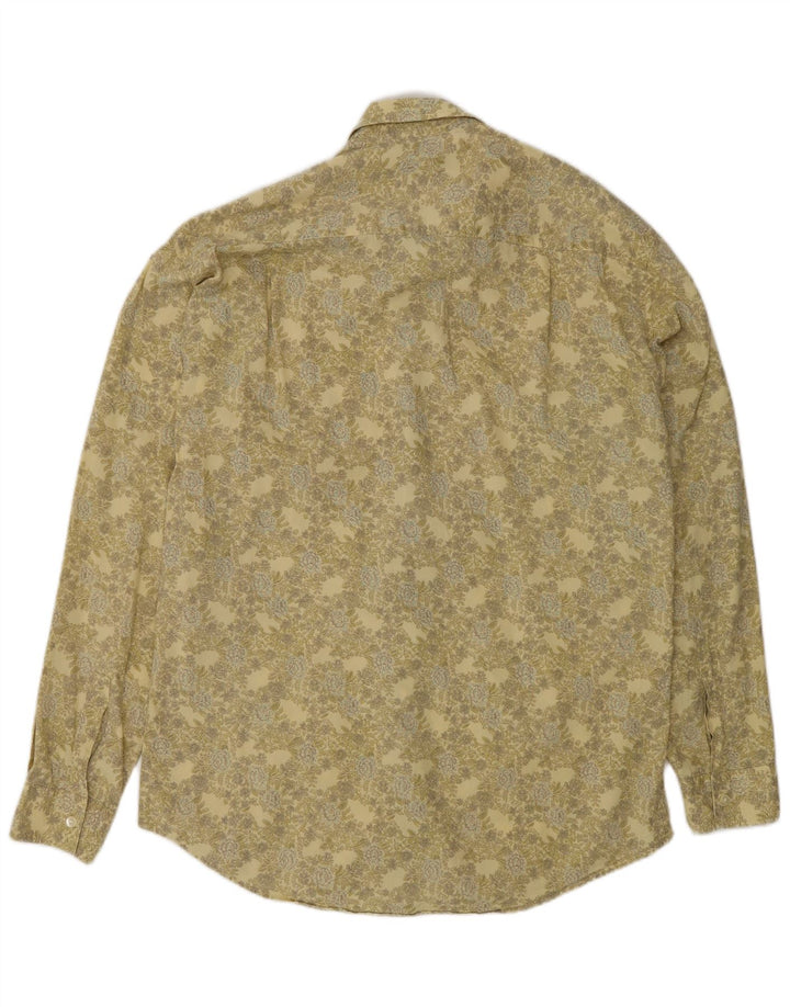 Vintage Mens Shirt Large Khaki Floral