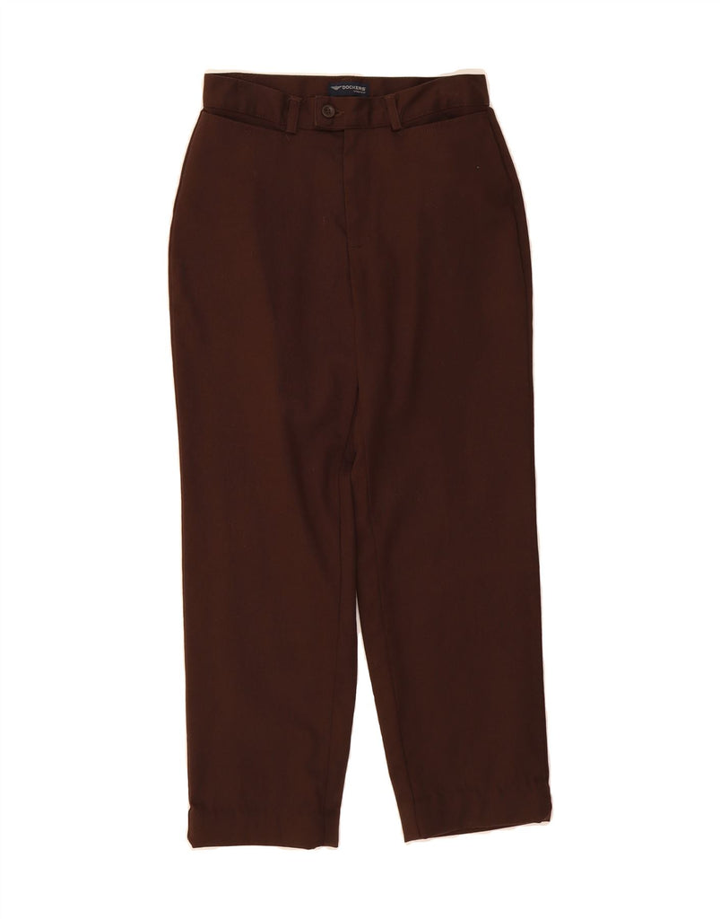 DOCKERS Womens Straight Cropped Trousers W26 L24 Brown Vintage Dockers and Second-Hand Dockers from Messina Hembry 