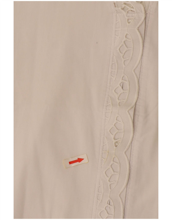 Vintage Womens Short Sleeve Shirt Blouse EU 38 Medium White