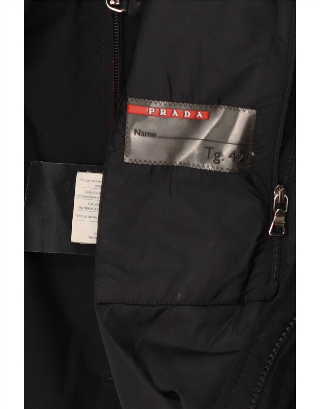 Prada Womens Padded Coat IT 42 Medium Black Polyester