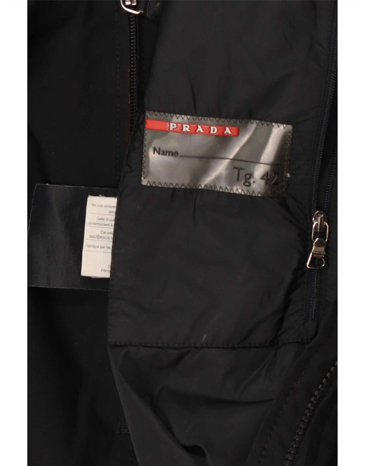 Prada Womens Padded Coat IT 42 Medium Black Polyester