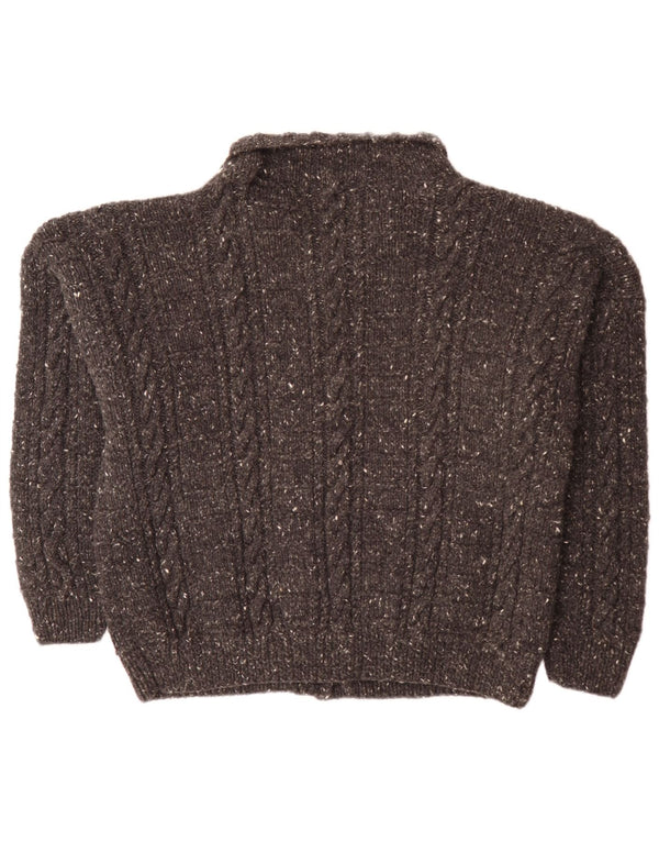 Vintage Womens Cardigan Sweater UK 20 2XL Grey Flecked