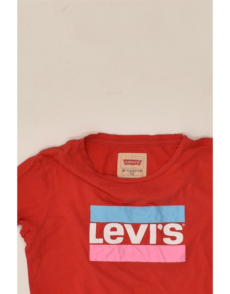 LEVI'S Girls Graphic T-Shirt Top 13-14 Years Red Cotton | Vintage Levi's | Thrift | Second-Hand Levi's | Used Clothing | Messina Hembry 