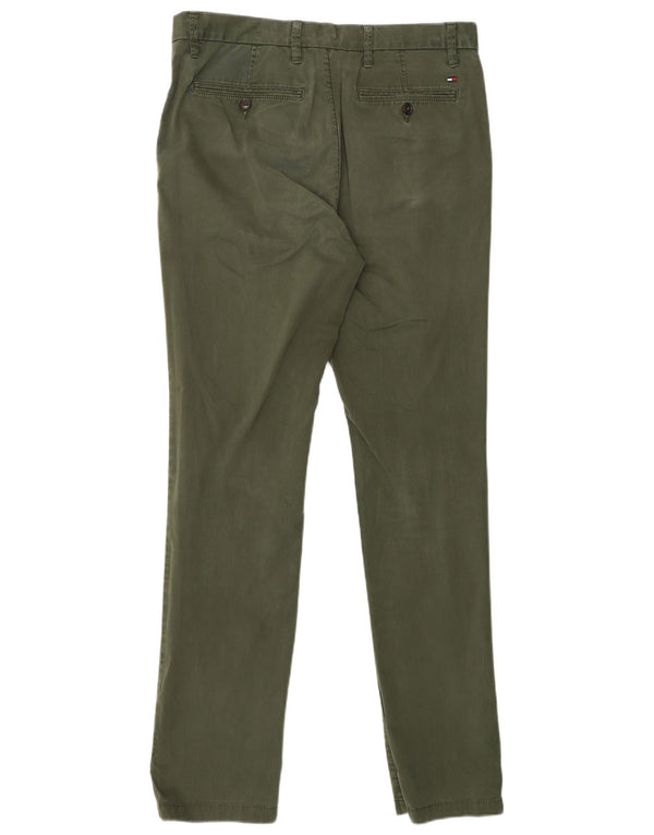 TOMMY HILFIGER Mens Slim Chino Trousers W33 L34 Khaki