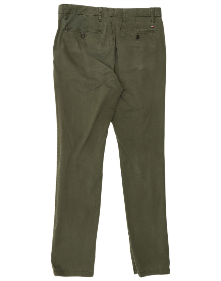 TOMMY HILFIGER Mens Slim Chino Trousers W33 L34 Khaki