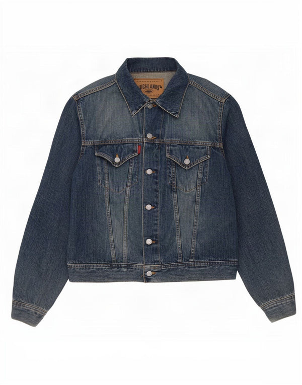 High Lands Mens Denim Jacket UK 38 Medium Blue Cotton