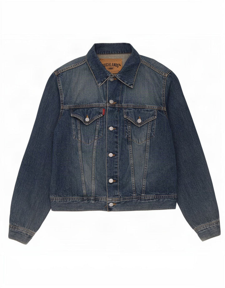 High Lands Mens Denim Jacket UK 38 Medium Blue Cotton