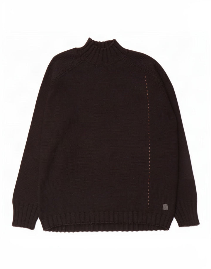 Trussardi Jeans Mens Turtle Neck Jumper Sweater Large Black Wool