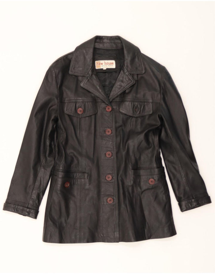 VINTAGE Womens Leather Jacket UK 14 Large Black Leather Vintage Vintage and Second-Hand Vintage from Messina Hembry 