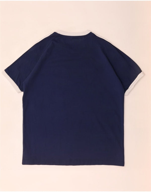Adidas Mens T-Shirt Top XL Navy Blue Colourblock Cotton