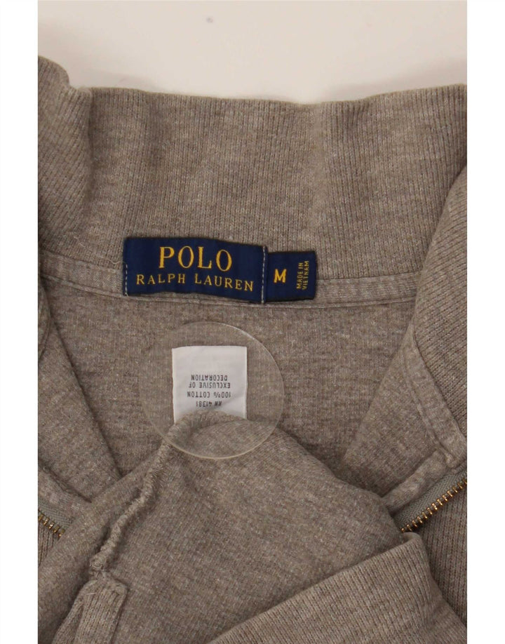 Polo Ralph Lauren Mens Zip Neck Top Long Sleeve Medium Grey Cotton