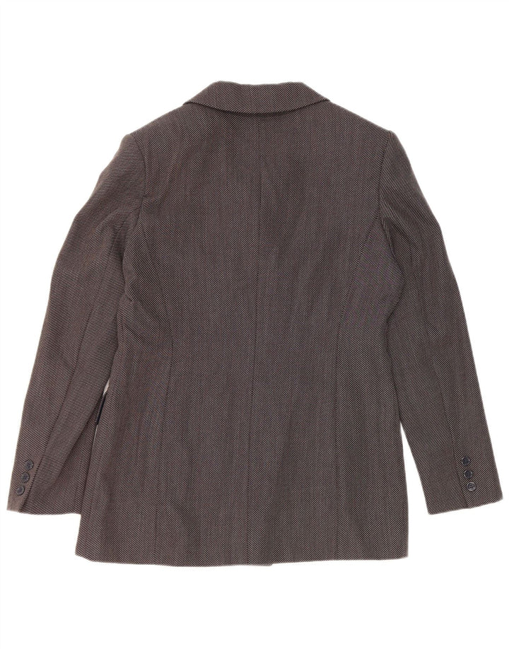 Caractere Womens Double Breasted Blazer Jacket UK 12 Medium Grey