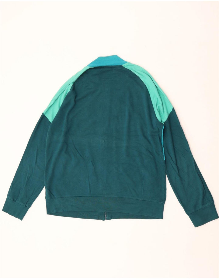 Dkny Mens Tracksuit Top Jacket Medium Green Colourblock Cotton