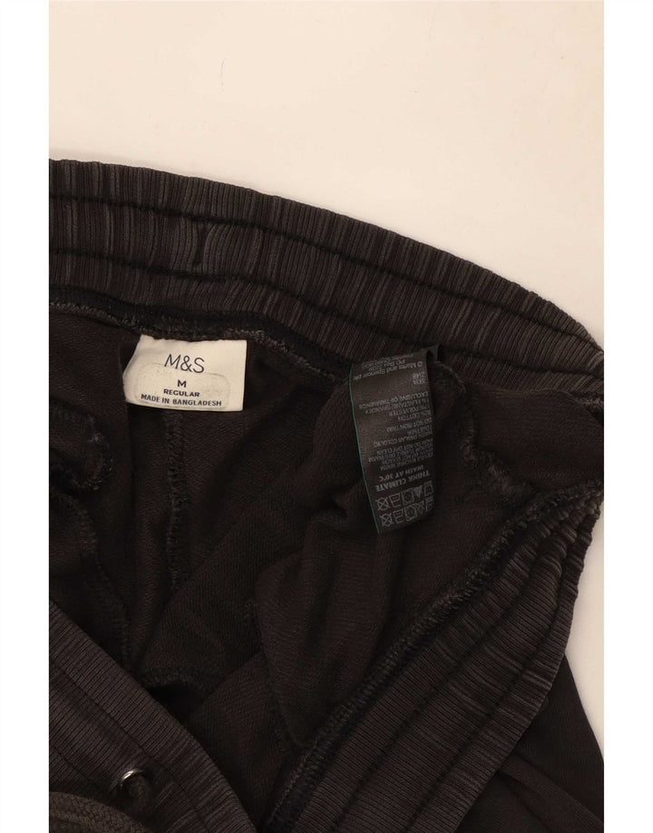Marks & Spencer Mens Tracksuit Trousers Medium Black Cotton