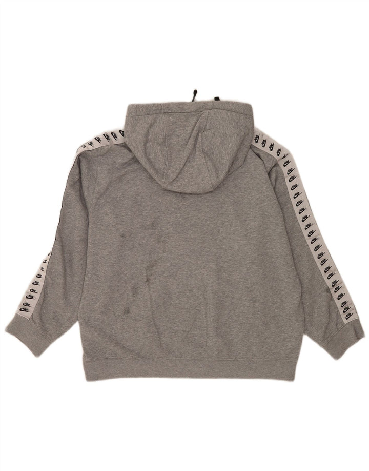Nike Mens Hoodie Jumper Large Grey Colourblock Cotton