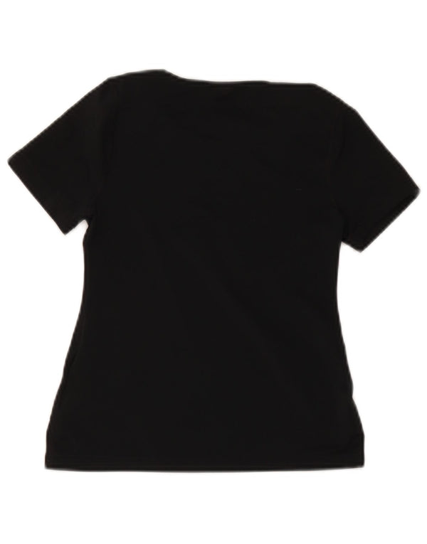 Nike Girls Dri Fit Graphic T-Shirt Top 8-9 Years Small Black Polyester