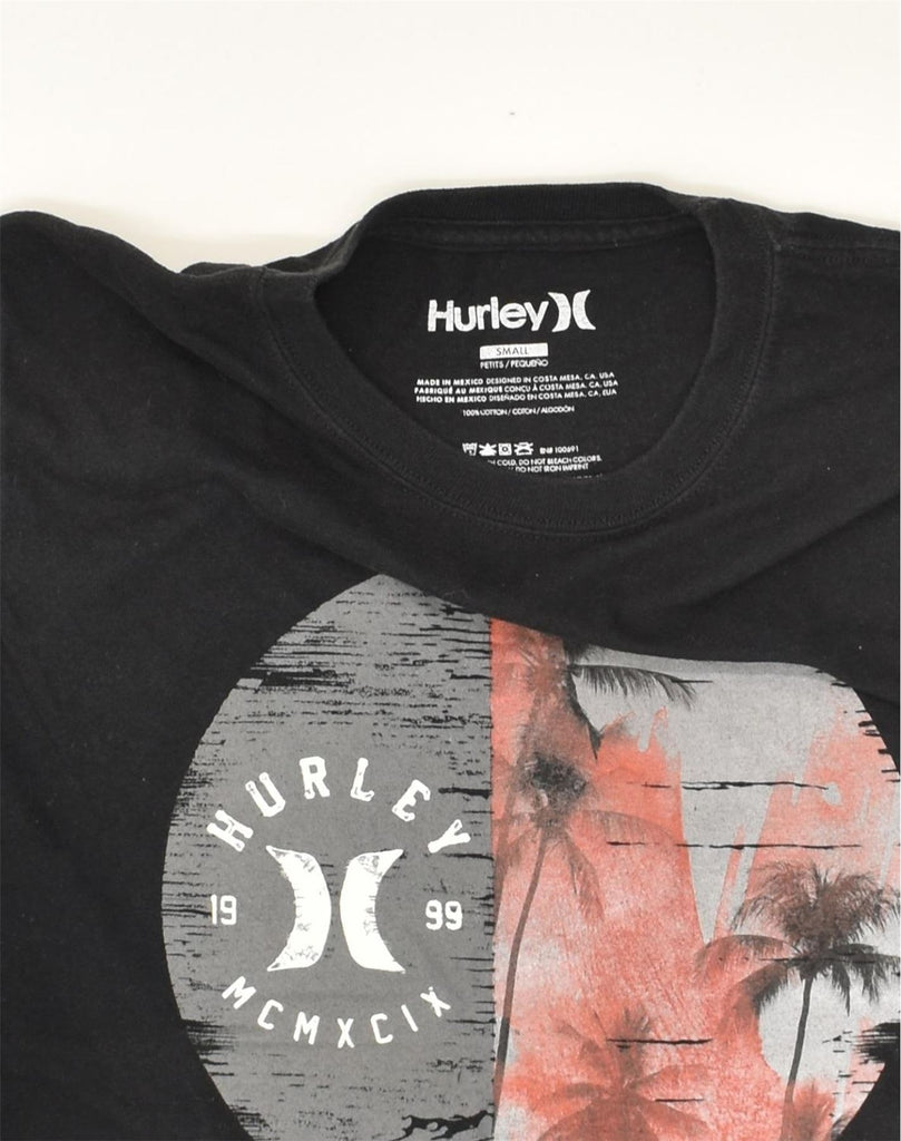 HURLEY Mens Graphic T-Shirt Top Small Black Cotton | Vintage Hurley | Thrift | Second-Hand Hurley | Used Clothing | Messina Hembry 