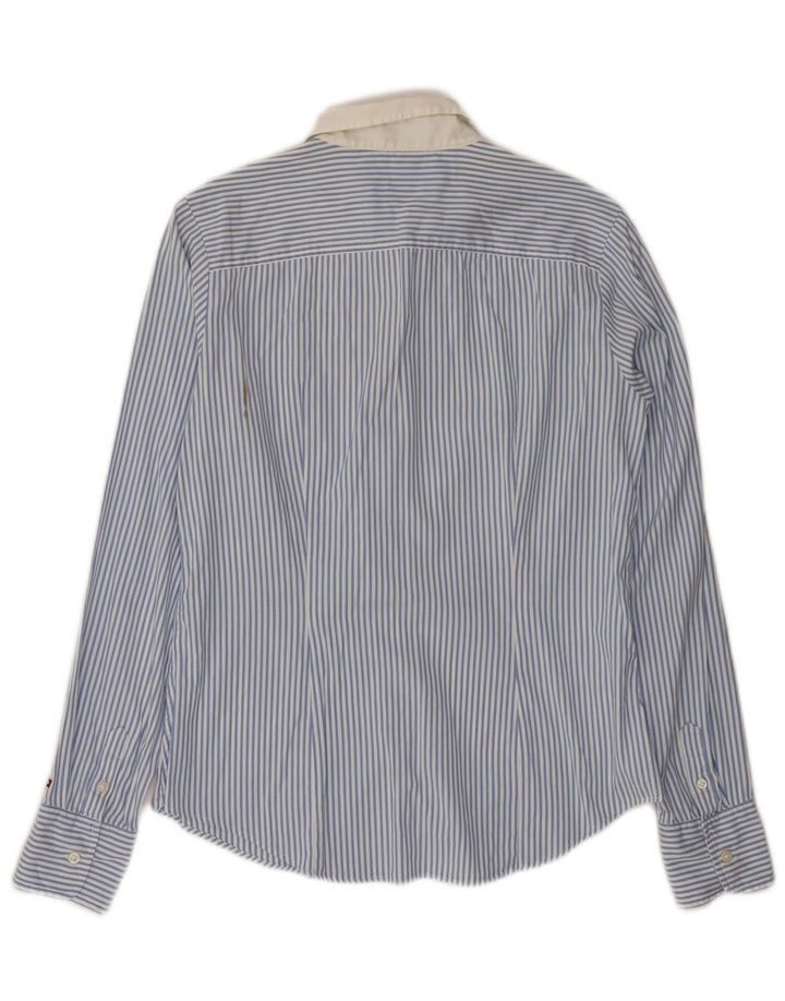 Tommy Hilfiger Womens Shirt US 8 Medium Blue Striped