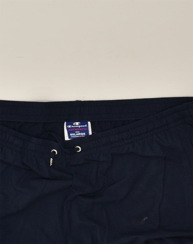 CHAMPION Womens Bermuda Sport Shorts UK 22 3XL Navy Blue Cotton | Vintage Champion | Thrift | Second-Hand Champion | Used Clothing | Messina Hembry 