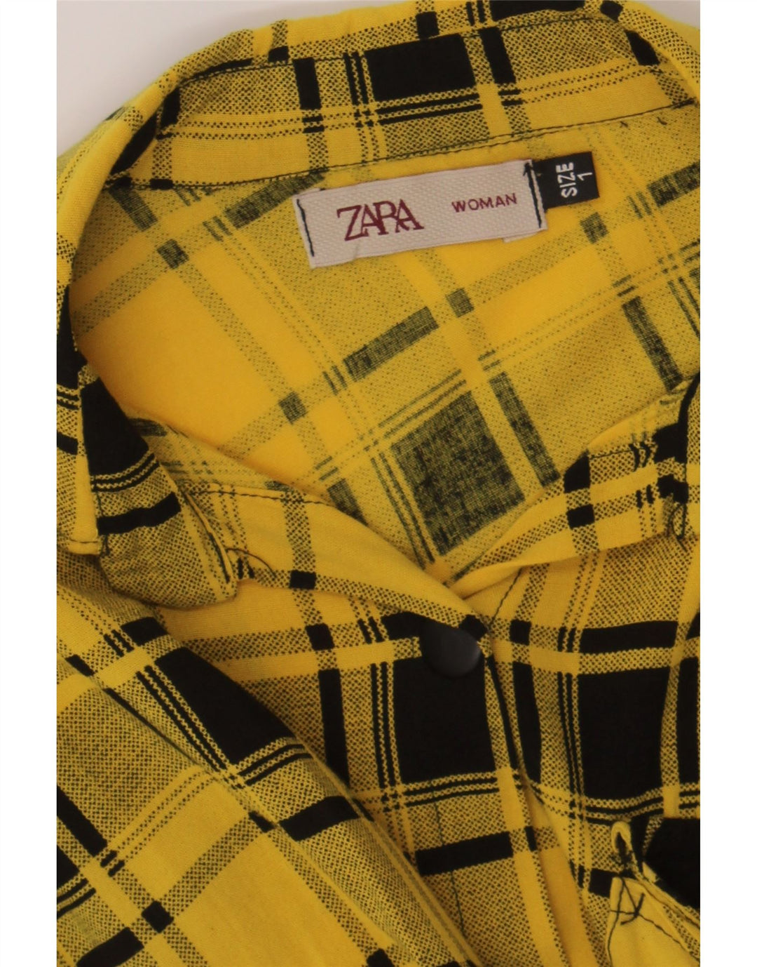 ZARA Womens Oversized Shirt Dress US 1 XS Yellow Check Vintage Zara and Second-Hand Zara from Messina Hembry 