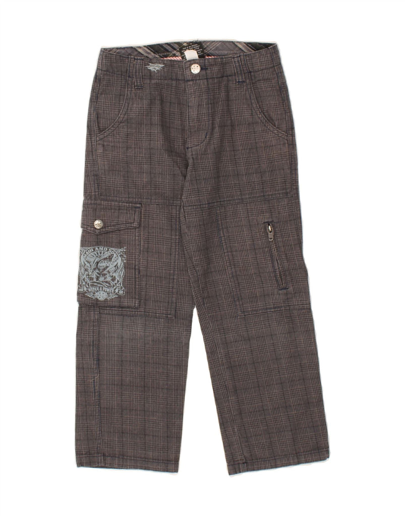 MAUI AND SONS Boys Graphic Straight Cargo Trousers 7-8 Years W24 L21 Grey | Vintage Maui and Sons | Thrift | Second-Hand Maui and Sons | Used Clothing | Messina Hembry 