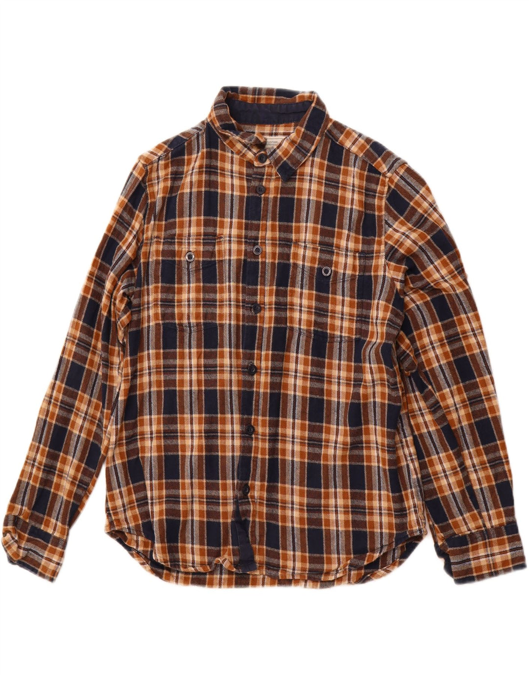 MOUNTAIN WAREHOUSE Mens Grant Fit Flannel Shirt Large Brown Check Cotton