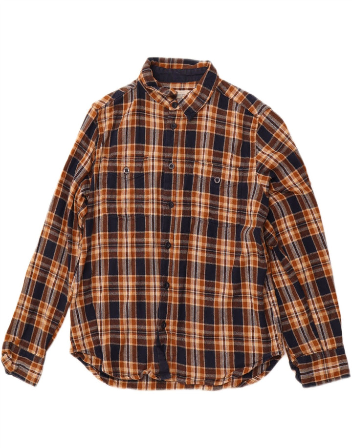 MOUNTAIN WAREHOUSE Mens Grant Fit Flannel Shirt Large Brown Check Cotton
