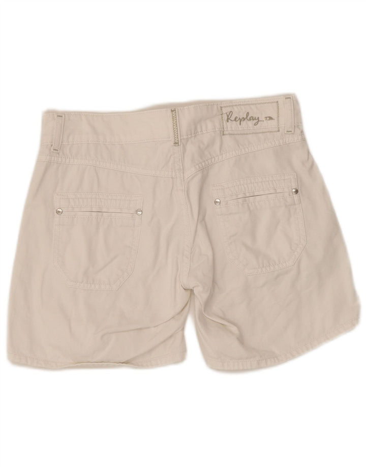 Replay Womens Casual Shorts W30 Medium White