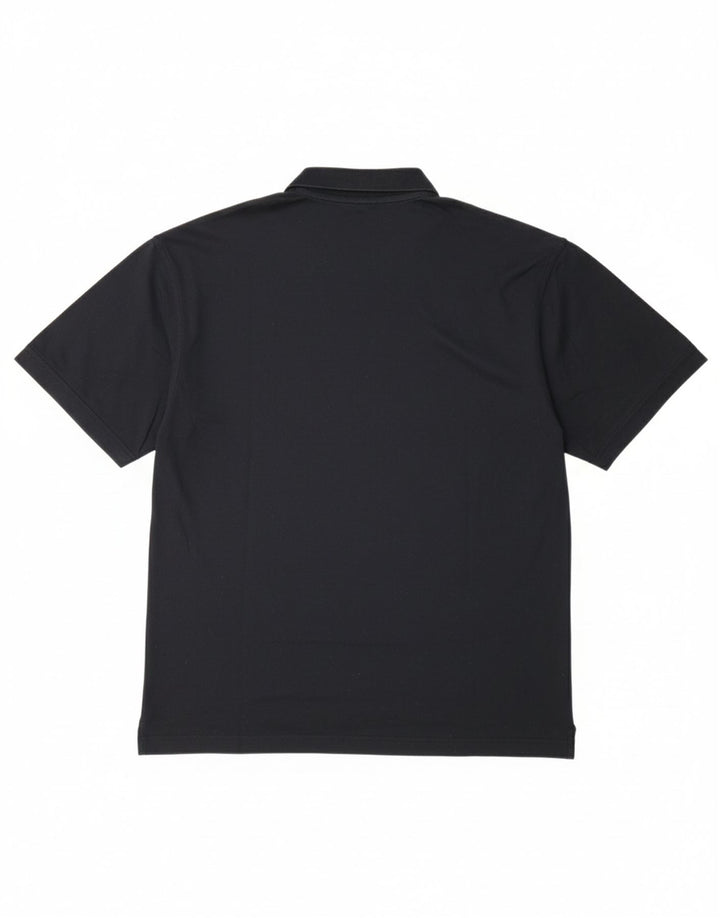 PIERRE CARDIN Mens Polo Shirt 2XL Black Cotton