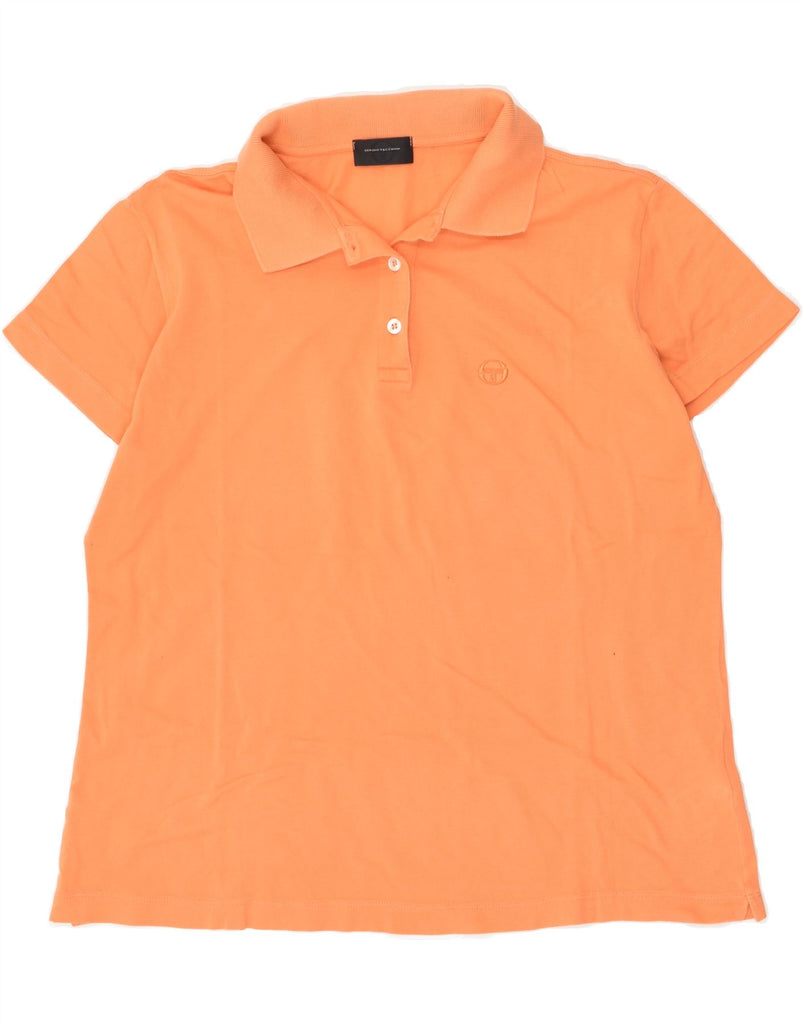 SERGIO TACCHINI Womens Polo Shirt UK 18 XL Orange Cotton | Vintage Sergio Tacchini | Thrift | Second-Hand Sergio Tacchini | Used Clothing | Messina Hembry 