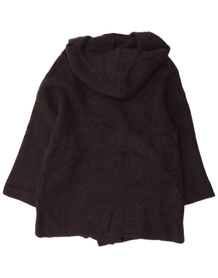Zara Womens Oversized Hooded Cardigan Sweater UK 14 Medium Navy Blue