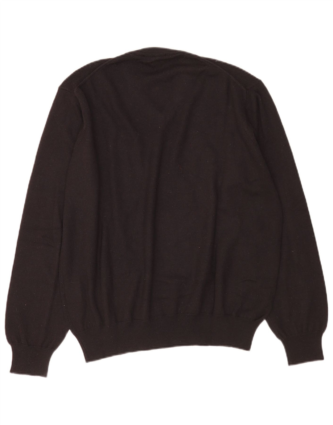 Navigare Mens V-Neck Jumper Sweater Large Black Wool