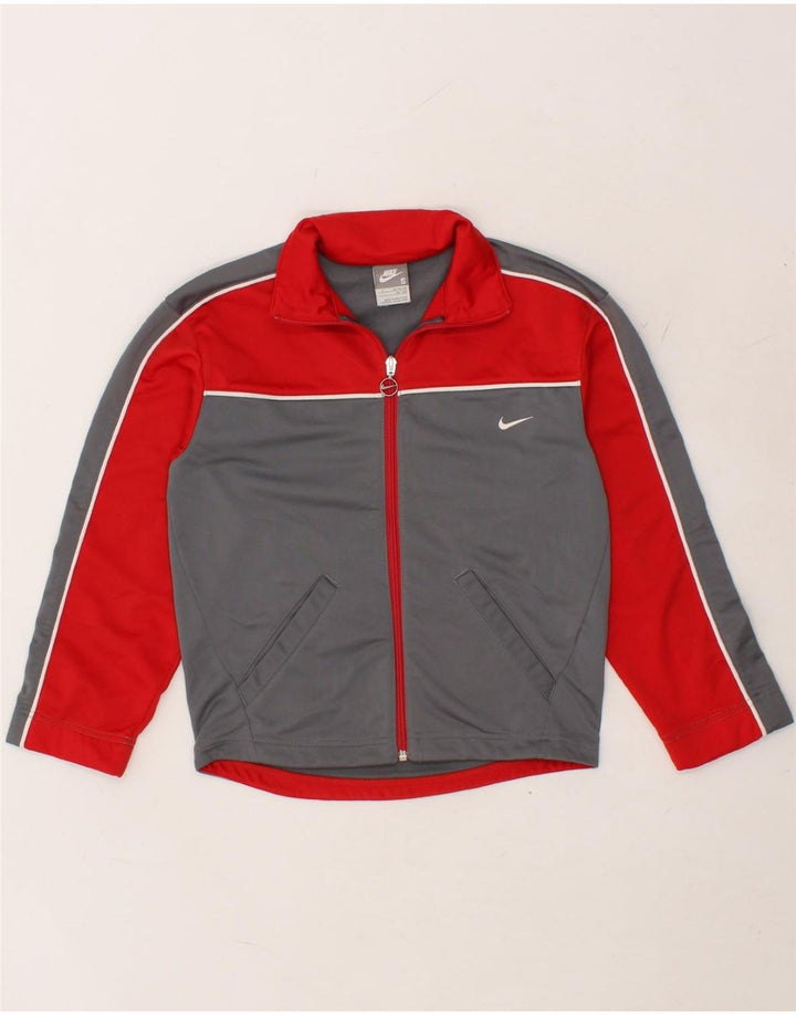 NIKE Boys Tracksuit Top Jacket 8-9 Years Small Grey Colourblock Polyester Vintage Nike and Second-Hand Nike from Messina Hembry 