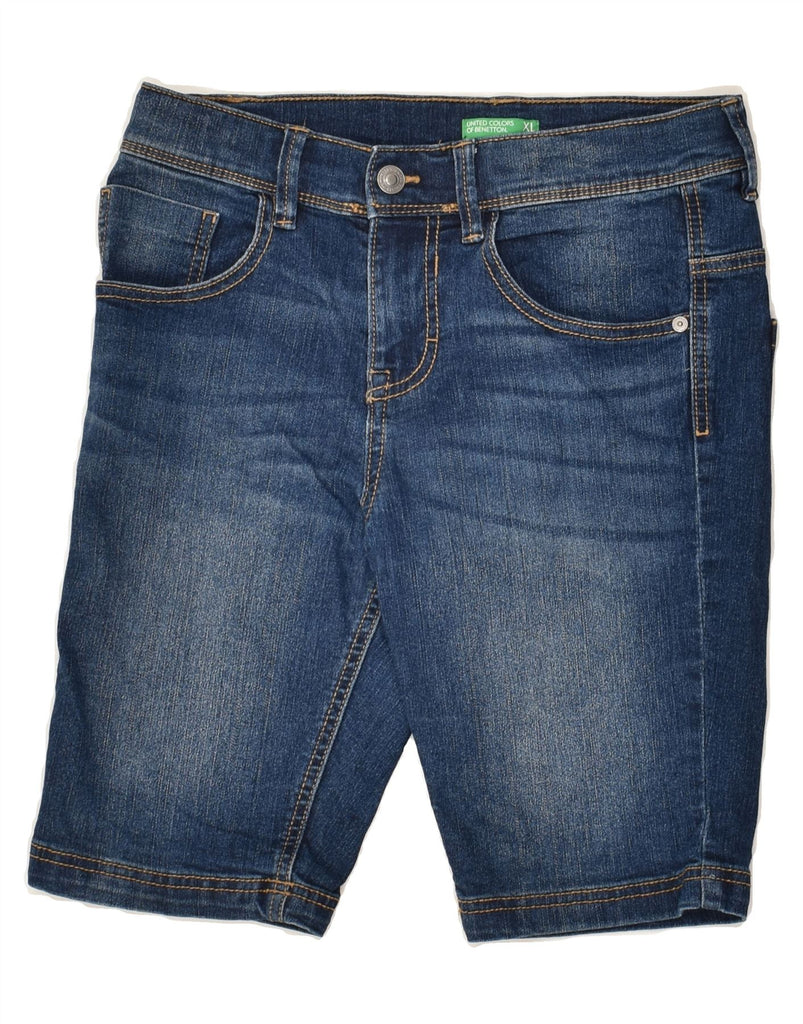 BENETTON Boys Denim Shorts 11-12 Years W26  Navy Blue Cotton | Vintage Benetton | Thrift | Second-Hand Benetton | Used Clothing | Messina Hembry 